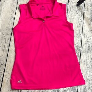 Adidas Pink Sleeveless Polo Shirt